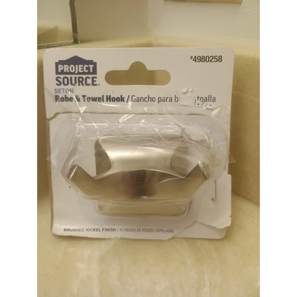 Seton Brushed Nickel Robe Hook. New In Box